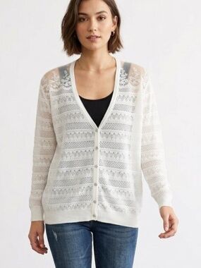 ✨ NWT Orange Fashion Village Crochet & Lace Back Cardigan ✨